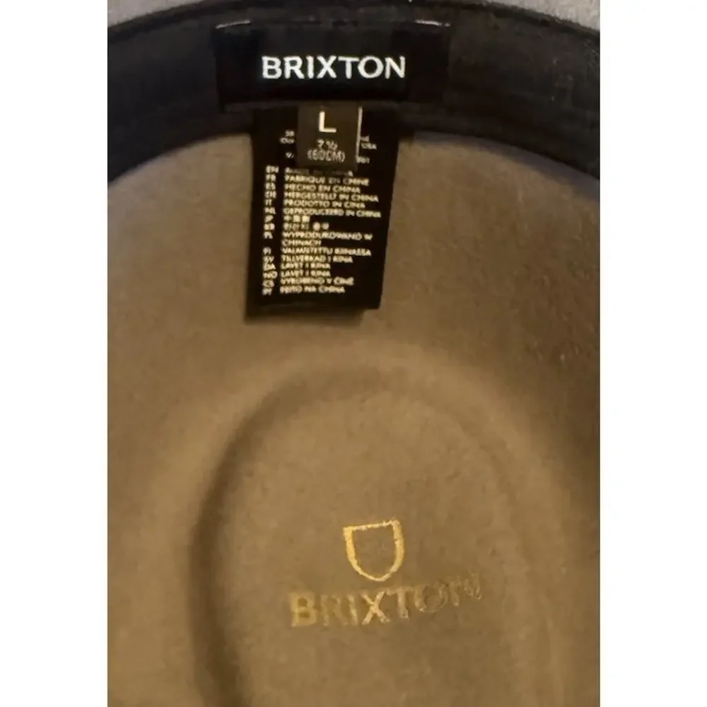 Brixton Size Large Wool Felt Fedora Hat Washed Gray Wide Brim